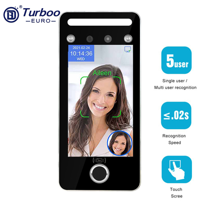 Dynamic Face Recognition Attendance Machine 5 Inch TFT Capacitive Touch Color Screen