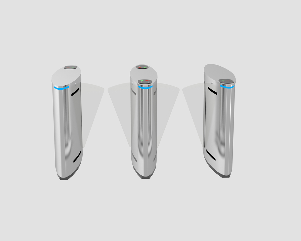 304 Stainless Steel Flap Barrier Gate Retractable High Security With RFID Face Recognition