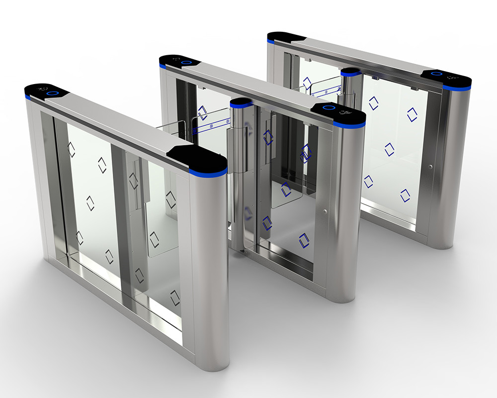 Electric Transparent Swing Turnstile Gate access control 600mm width