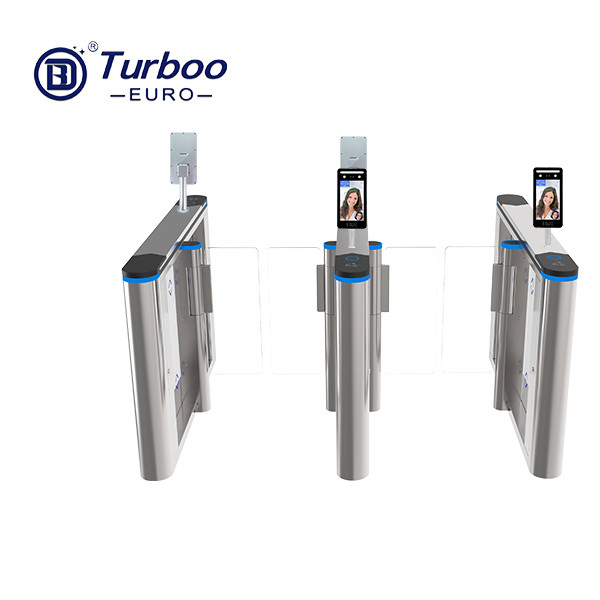 High End Speed Acrylic Swing Barrier Turnstile With LED Light 304 Stainless Steel Turboo