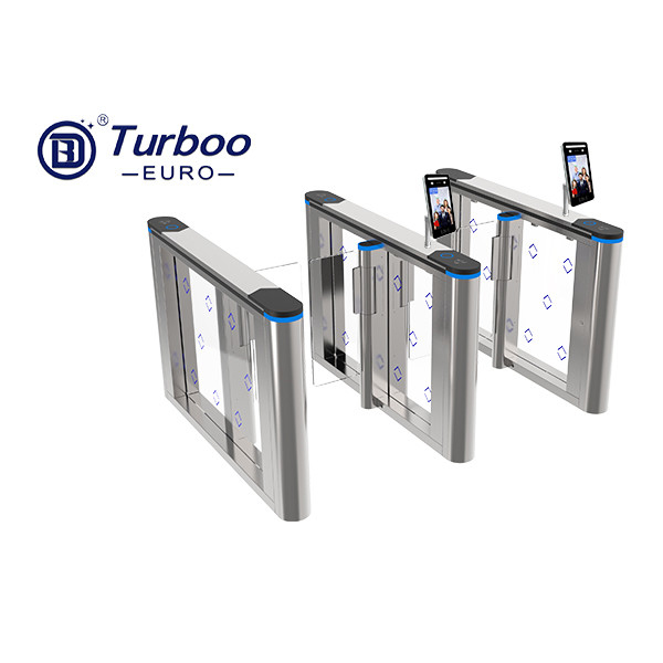 High End Speed Acrylic Swing Barrier Turnstile With LED Light 304 Stainless Steel Turboo
